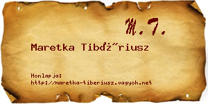 Maretka Tibériusz névjegykártya